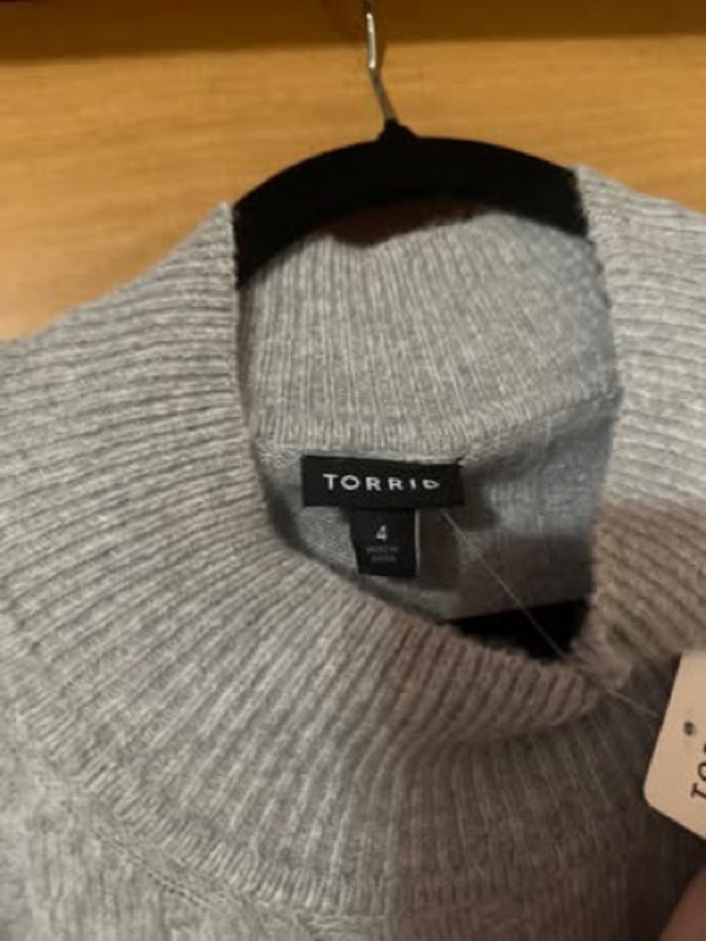 torrid Light Gray Ribbed Longline Crew Sweater - Picture 2 of 2